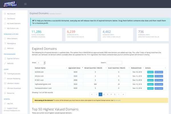 domainer elite software